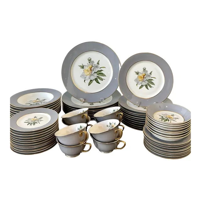 Vintage Princess China “Golden Peony” China - Set of 72 — additional photo 1
