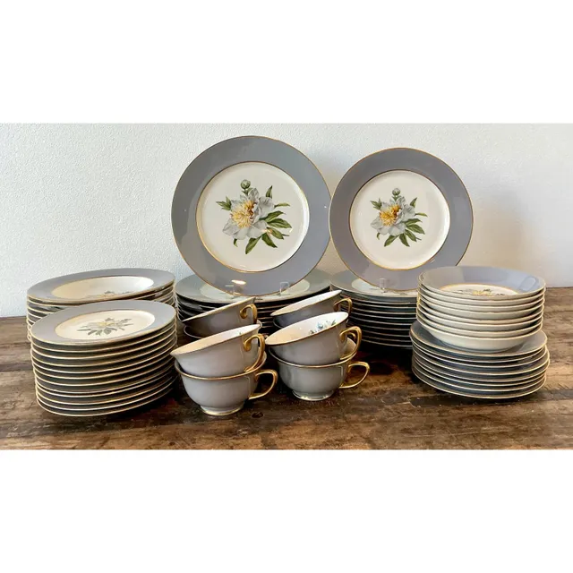 Vintage Princess China “Golden Peony” China - Set of 72 — additional photo 2