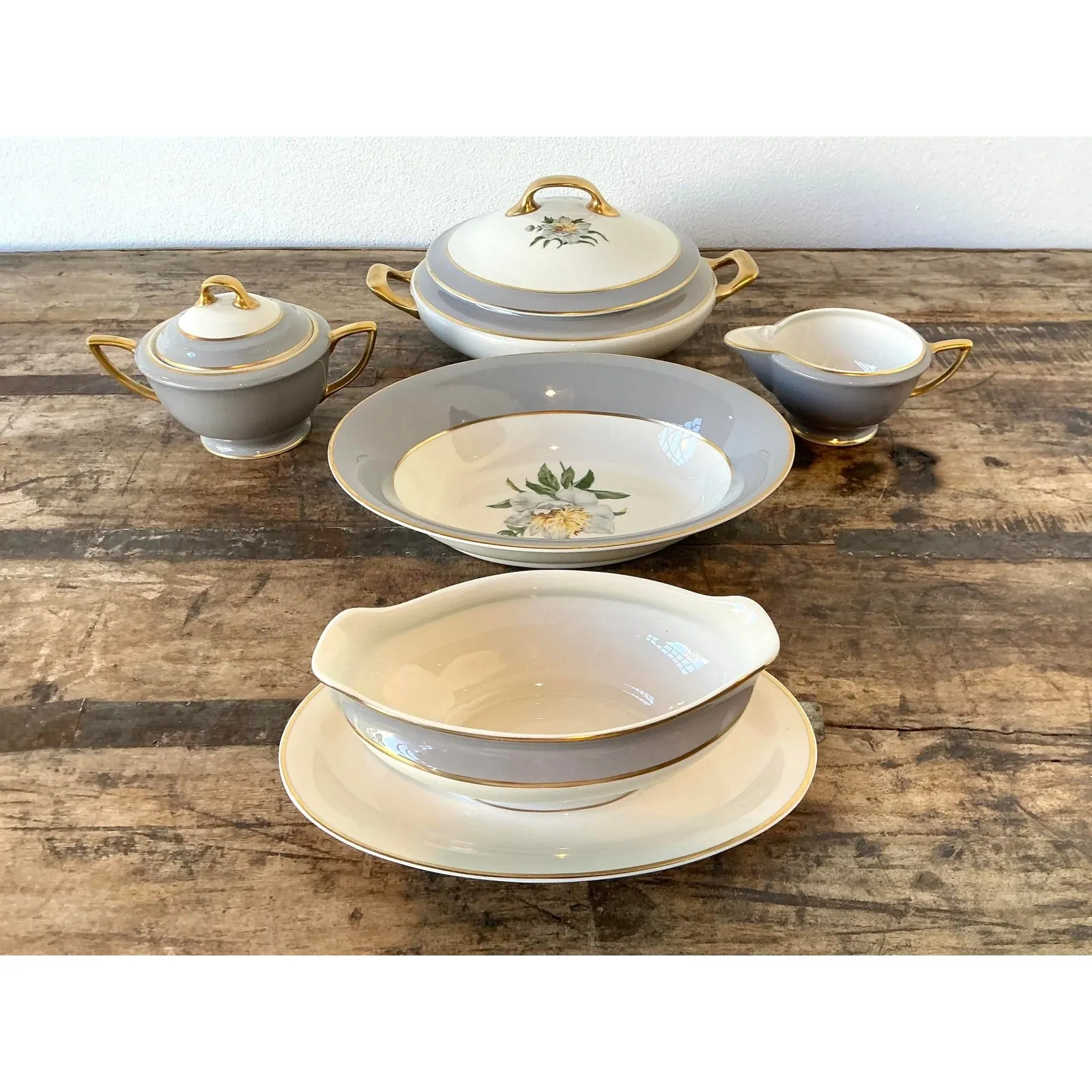 Vintage Princess China “Golden Peony” Serving Pieces - Set of 5 — additional photo 2