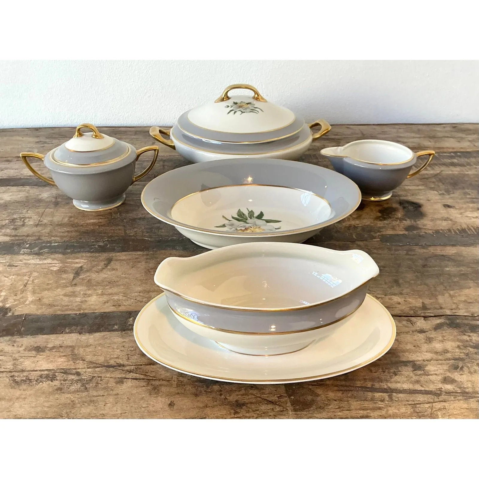 Vintage Princess China “Golden Peony” Serving Pieces - Set of 5 — additional photo 3