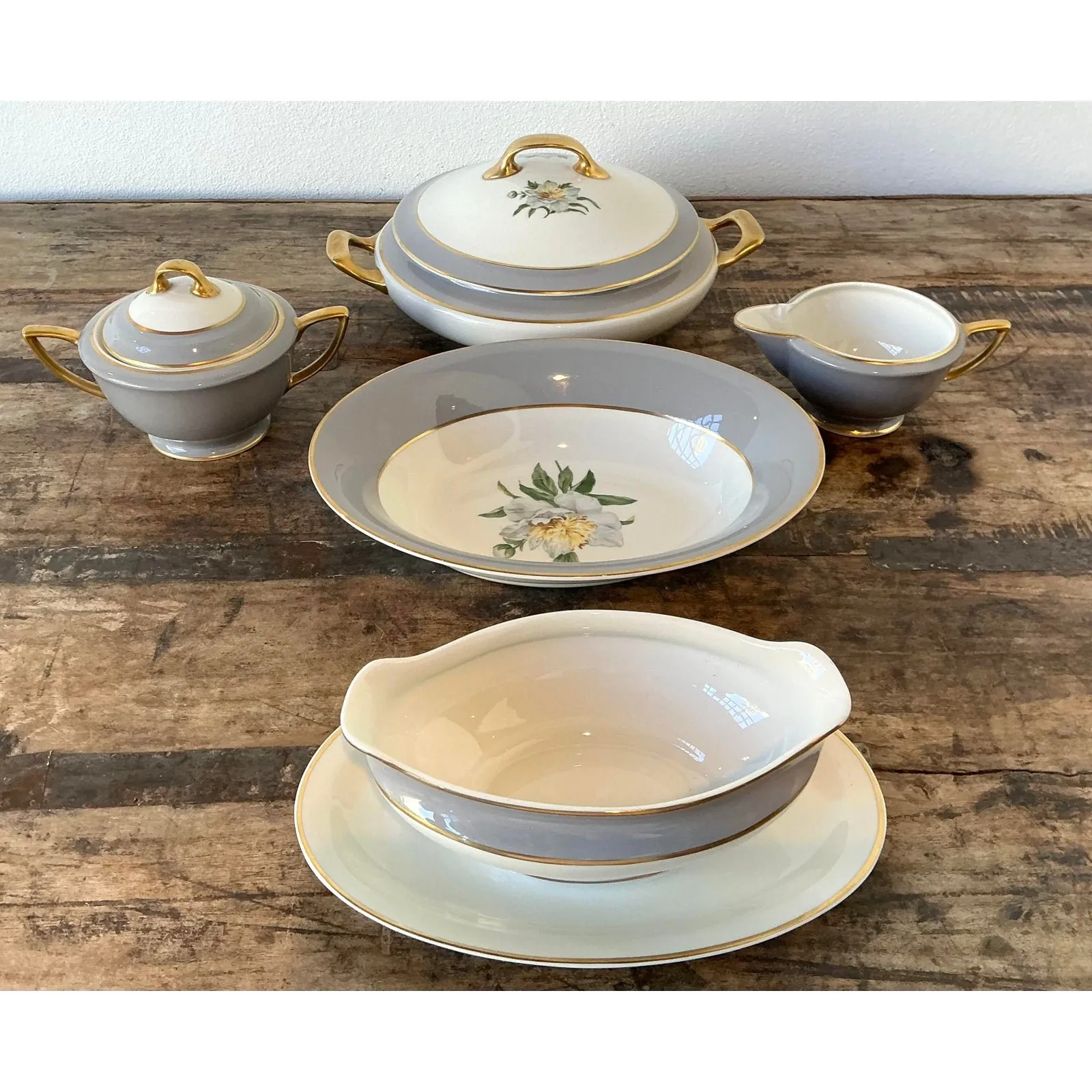 Vintage Princess China “Golden Peony” Serving Pieces - Set of 5 — additional photo 4