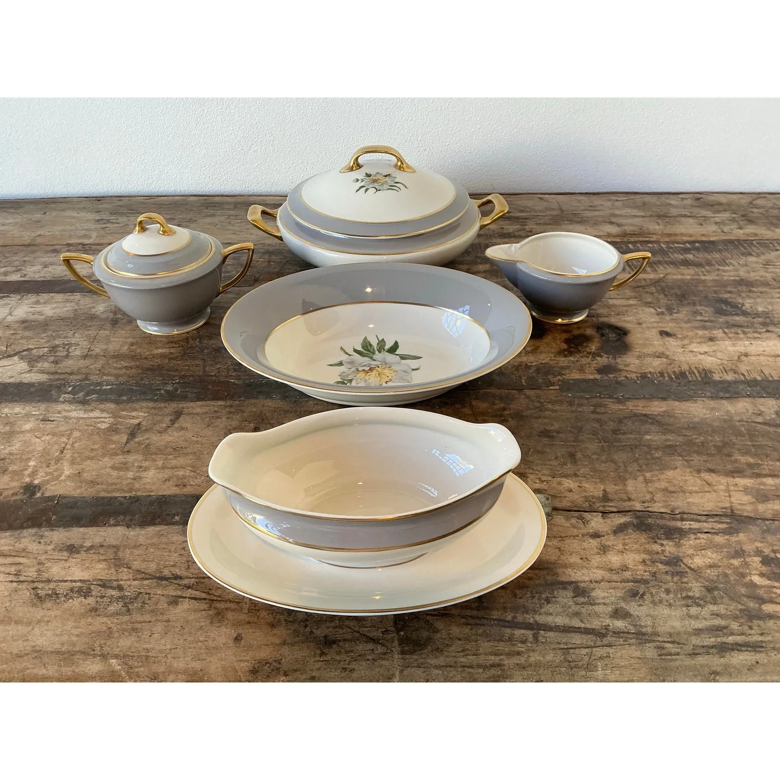 Vintage Princess China “Golden Peony” Serving Pieces - Set of 5 — additional photo 5