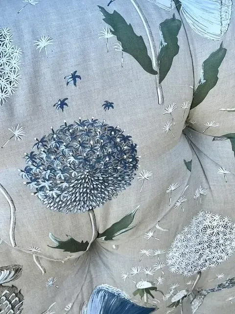 Vintage Printed Flower Upholstered Queen Headboard — additional photo 8
