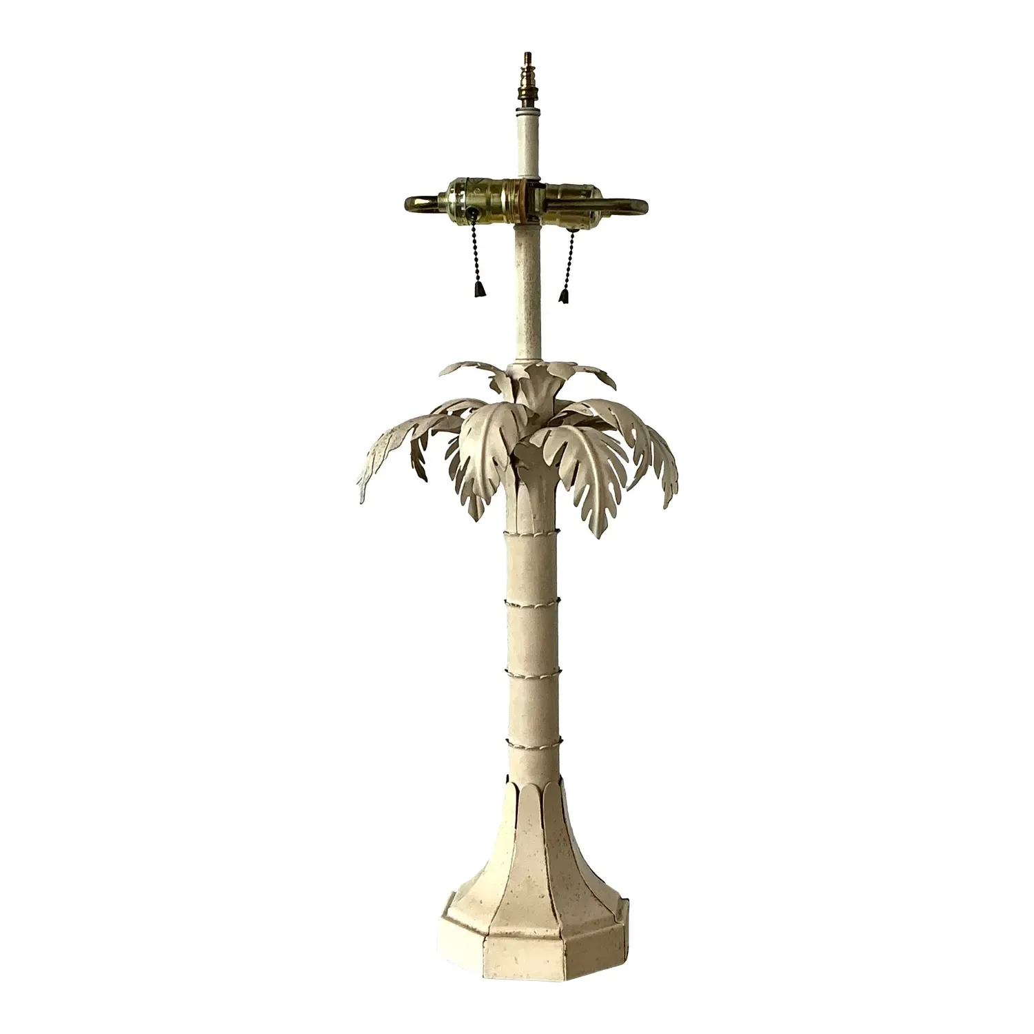 Vintage Punch Cut Metal Palm Lamp
