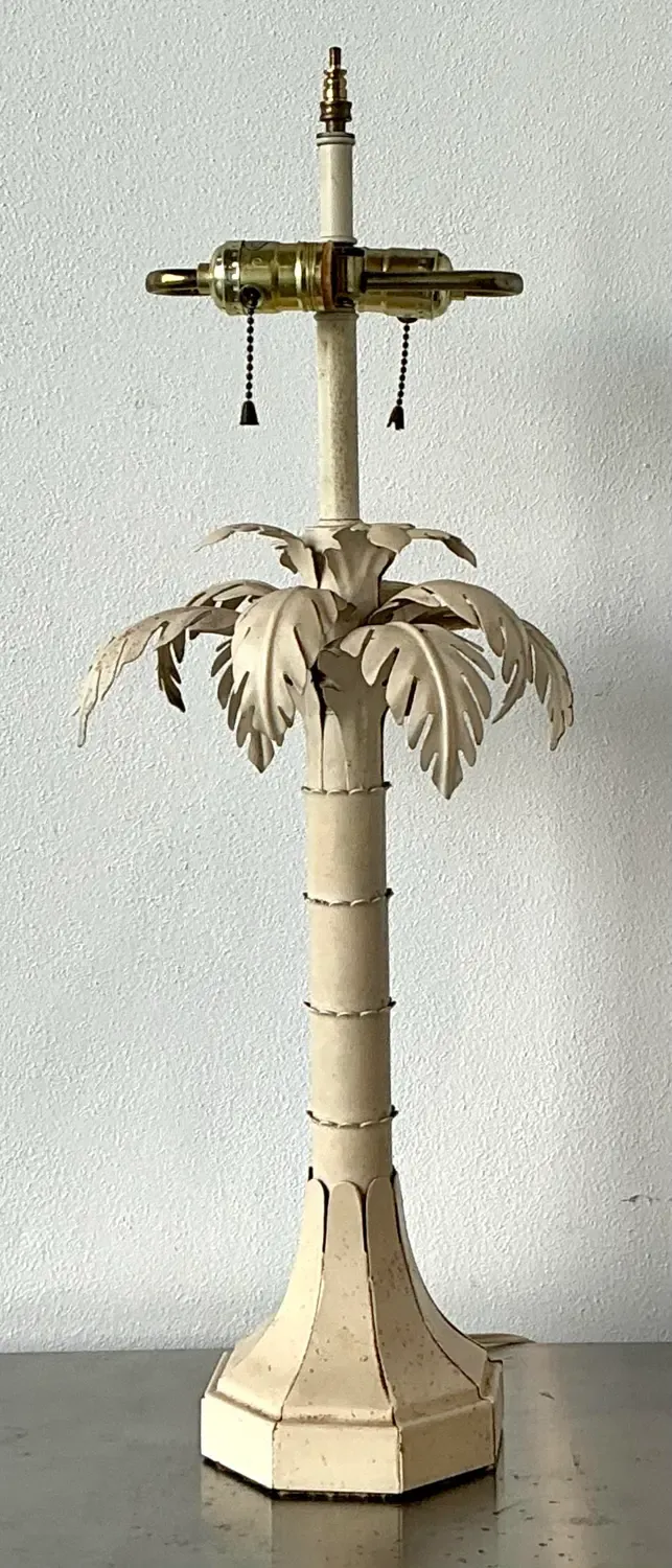 Vintage Punch Cut Metal Palm Lamp — additional photo 7