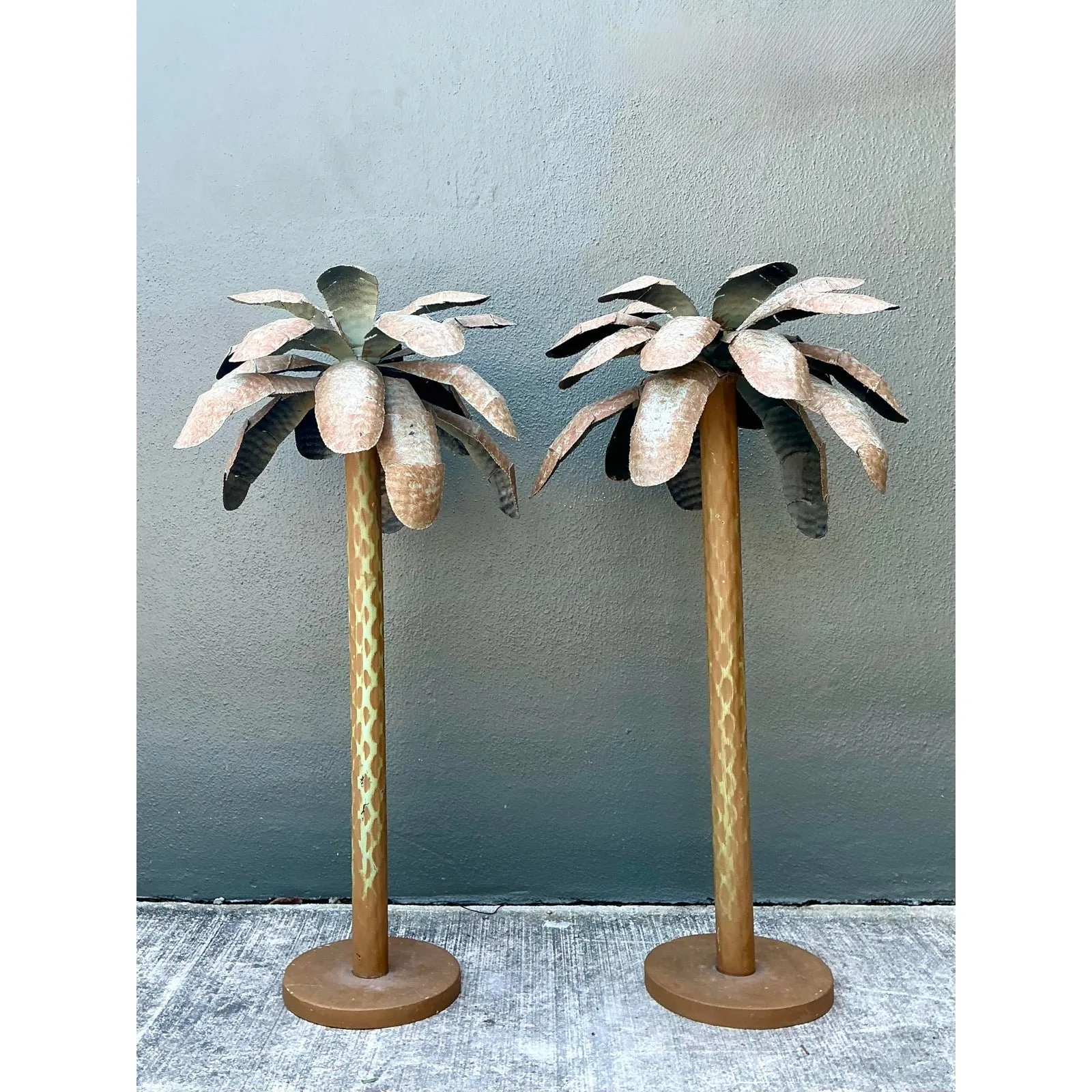 Vintage Punch Cut Tole Palm Trees - A Pair — additional photo 7