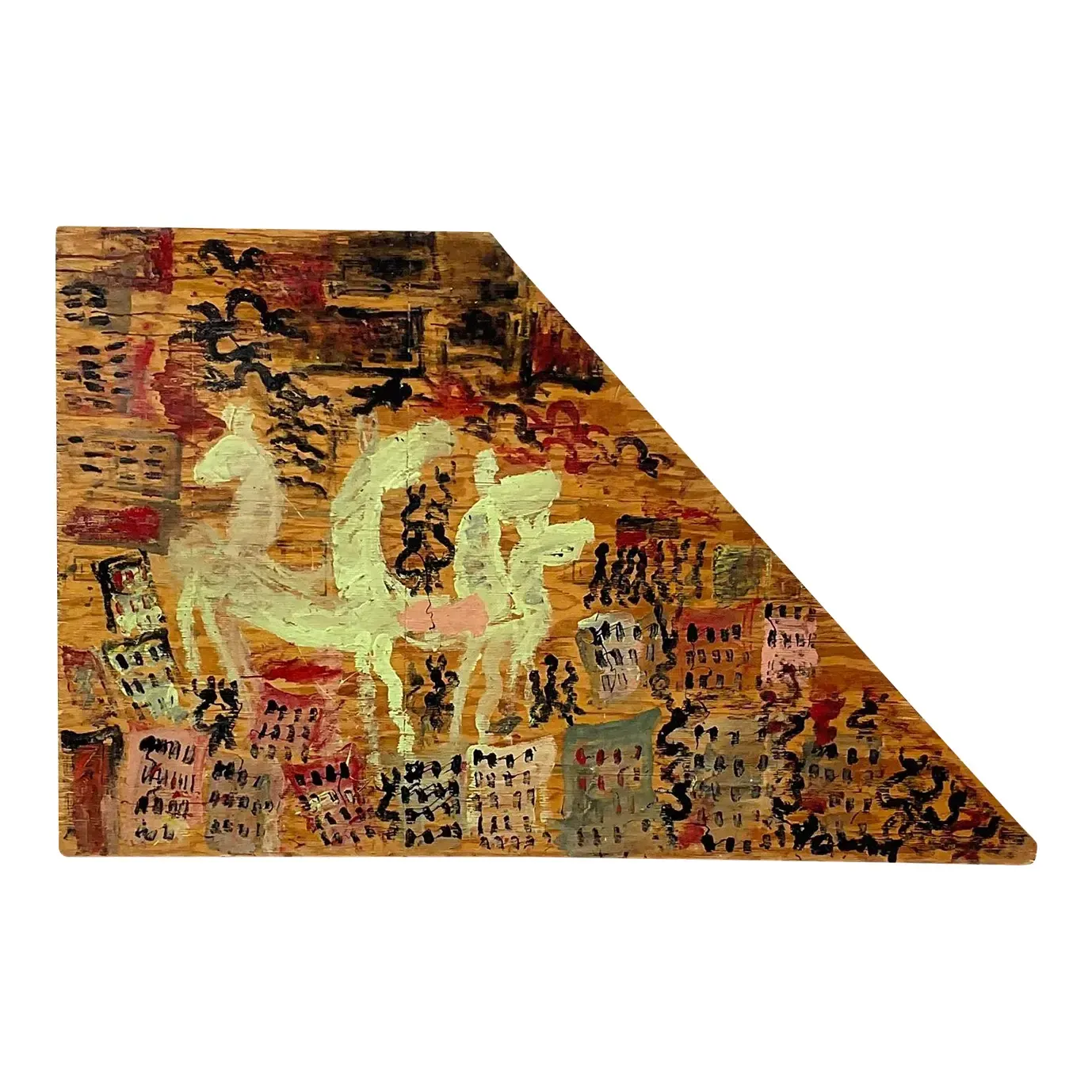 Vintage Purvis Young Abstract Painting on Wood — additional photo 1