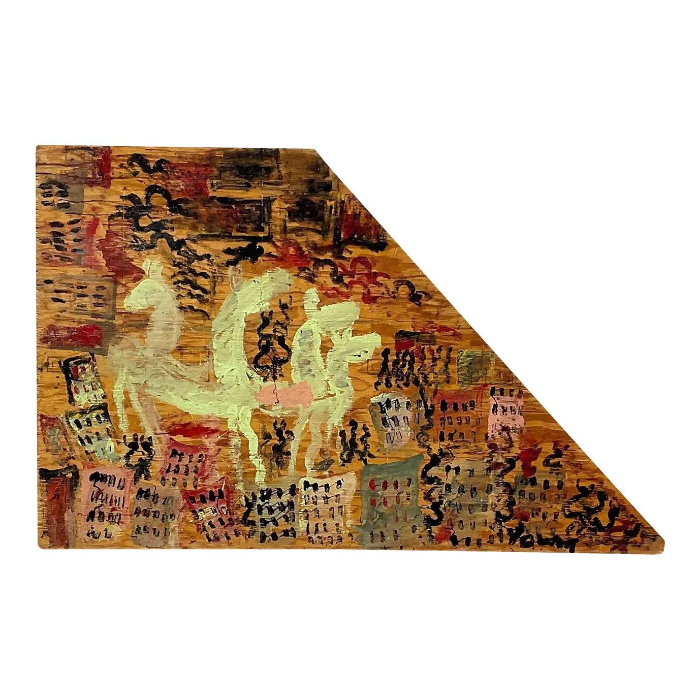 Vintage Purvis Young Abstract Painting on Wood — additional photo 2
