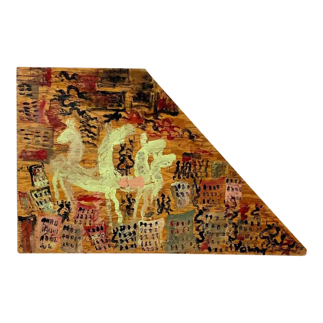 Vintage Purvis Young Abstract Painting on Wood — additional photo 2