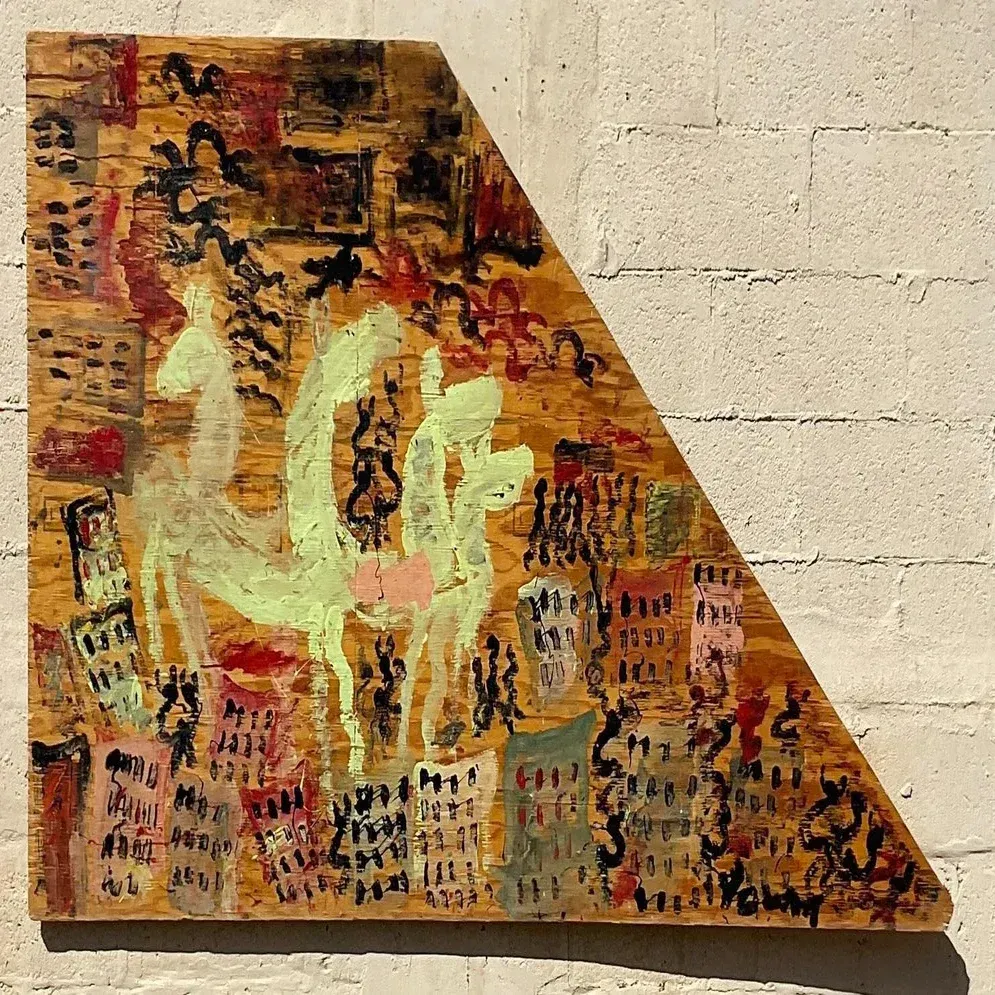 Vintage Purvis Young Abstract Painting on Wood — additional photo 4