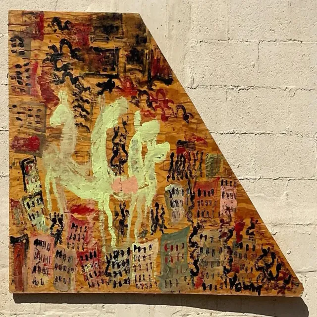 Vintage Purvis Young Abstract Painting on Wood — additional photo 4