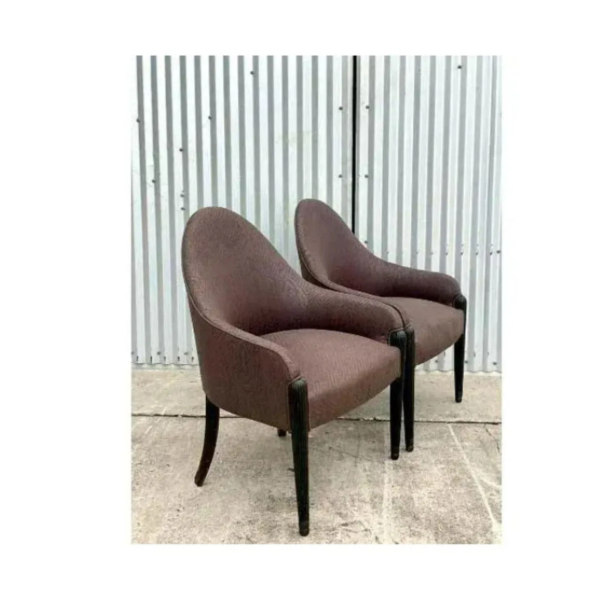 Vintage Quilted Brown High Back Side Chairs After Donghia - Set of 2 — additional photo 1