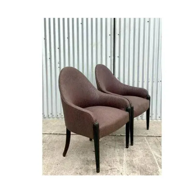 Vintage Quilted Brown High Back Side Chairs After Donghia - Set of 2 — additional photo 1