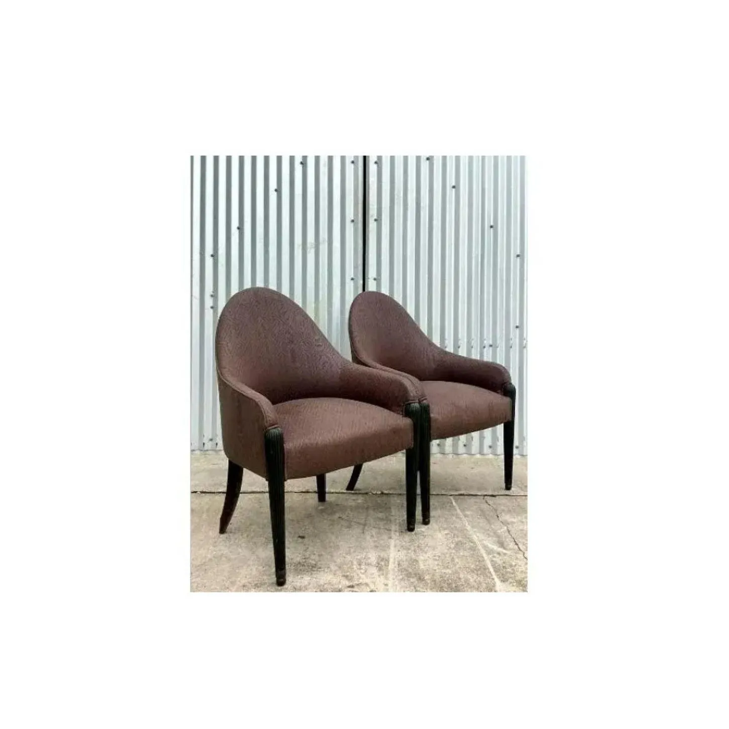 Vintage Quilted Brown High Back Side Chairs After Donghia - Set of 2 — additional photo 2
