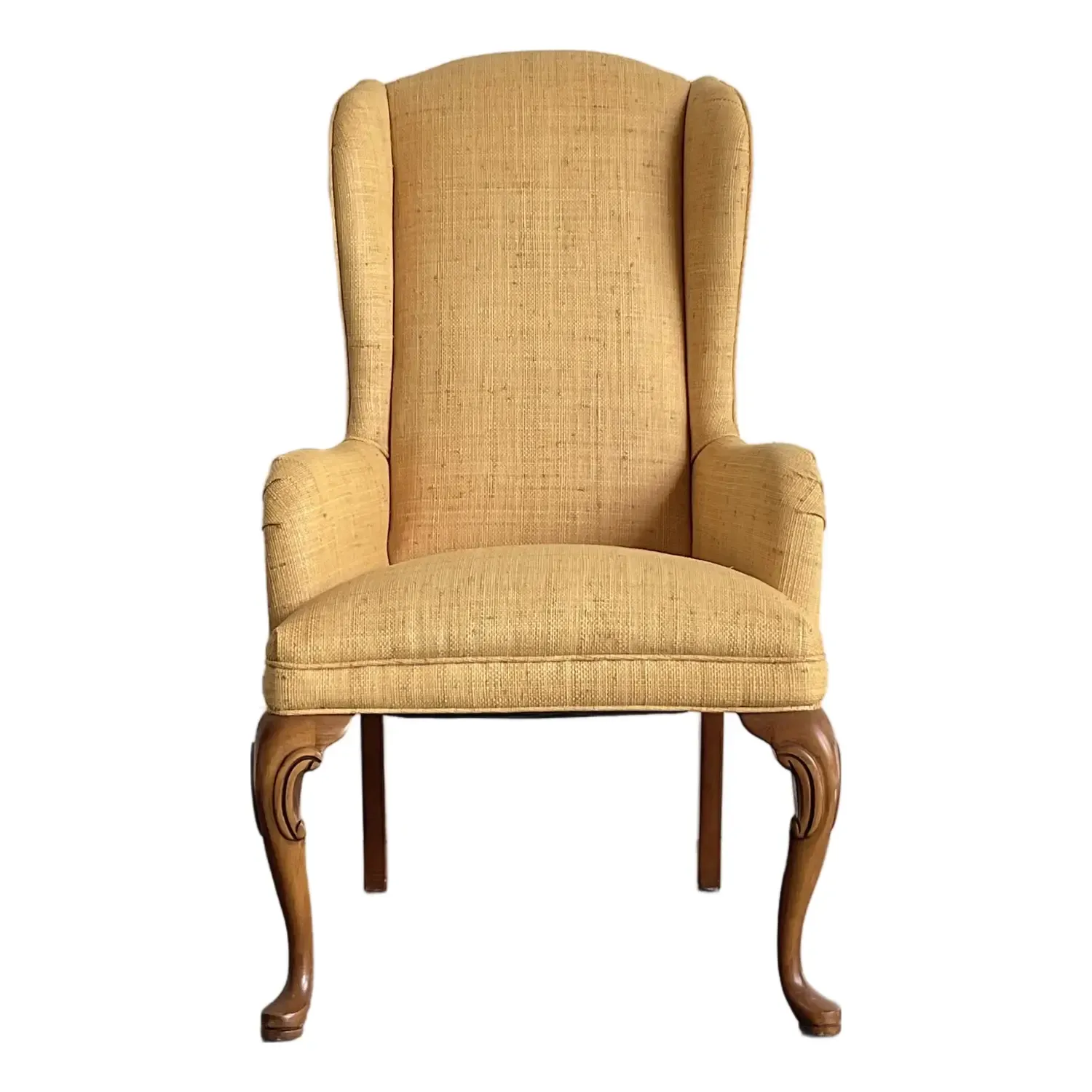 Vintage Raffia Wingback Chair