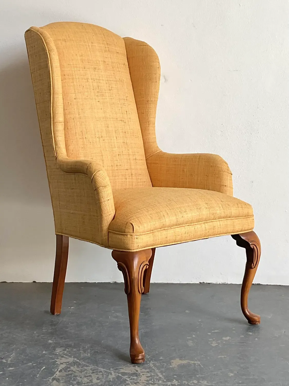 Vintage Raffia Wingback Chair — additional photo 2