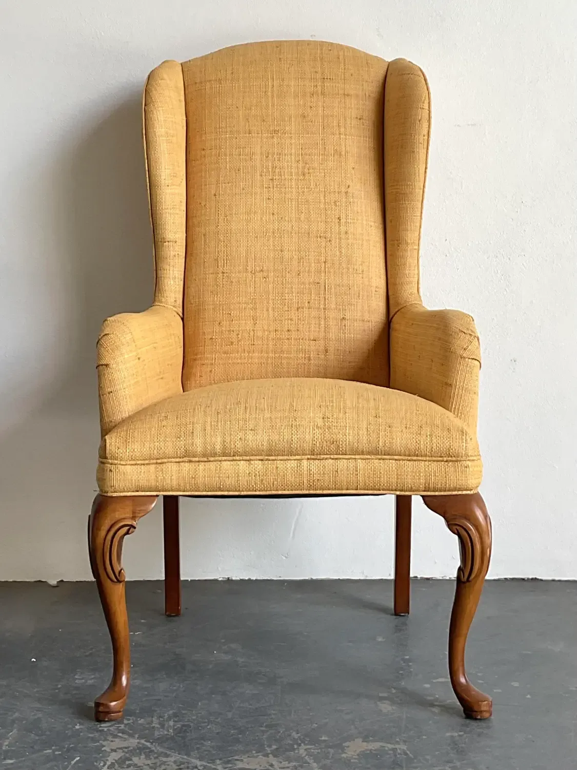 Vintage Raffia Wingback Chair — additional photo 3