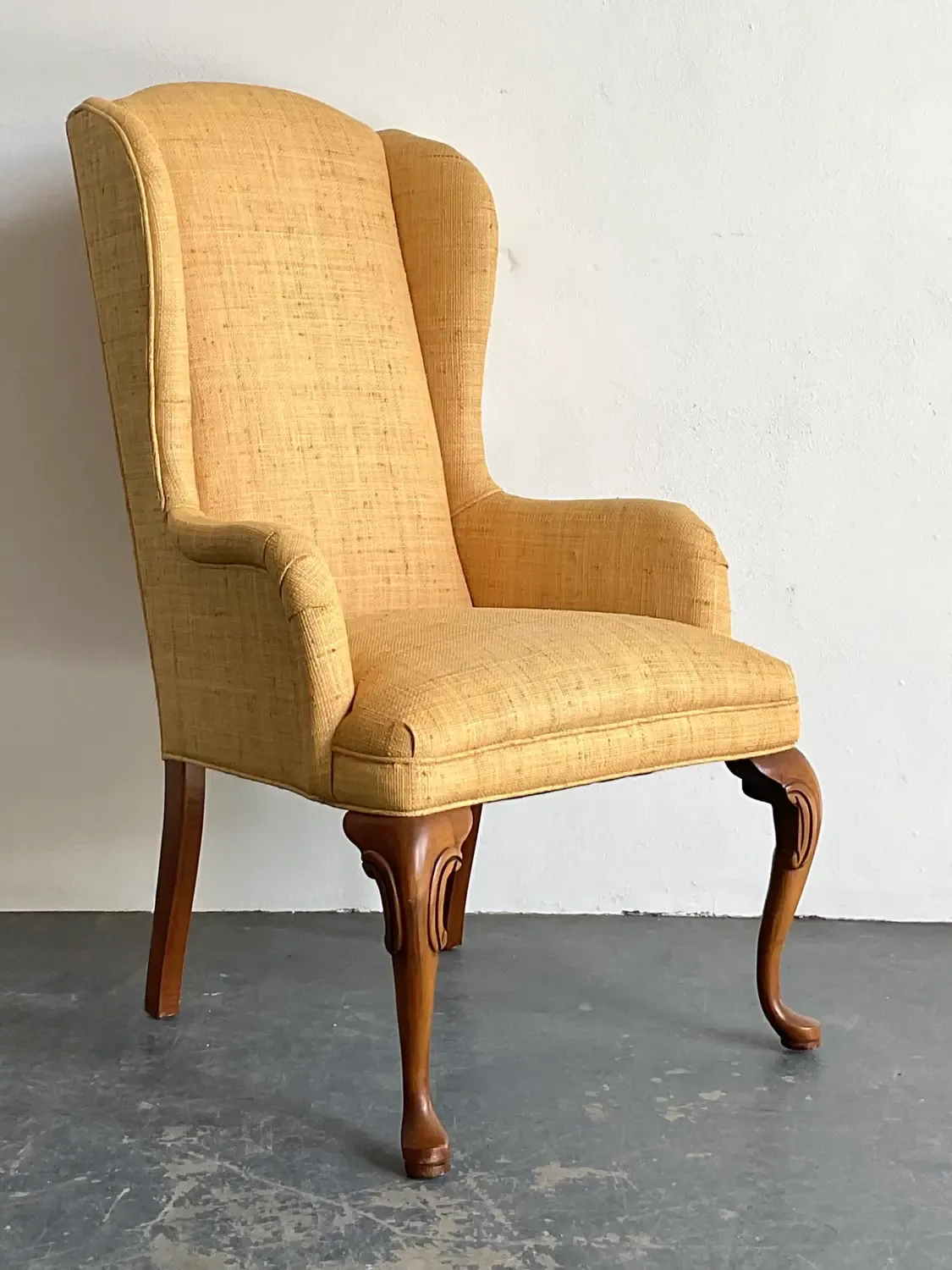 Vintage Raffia Wingback Chair — additional photo 4