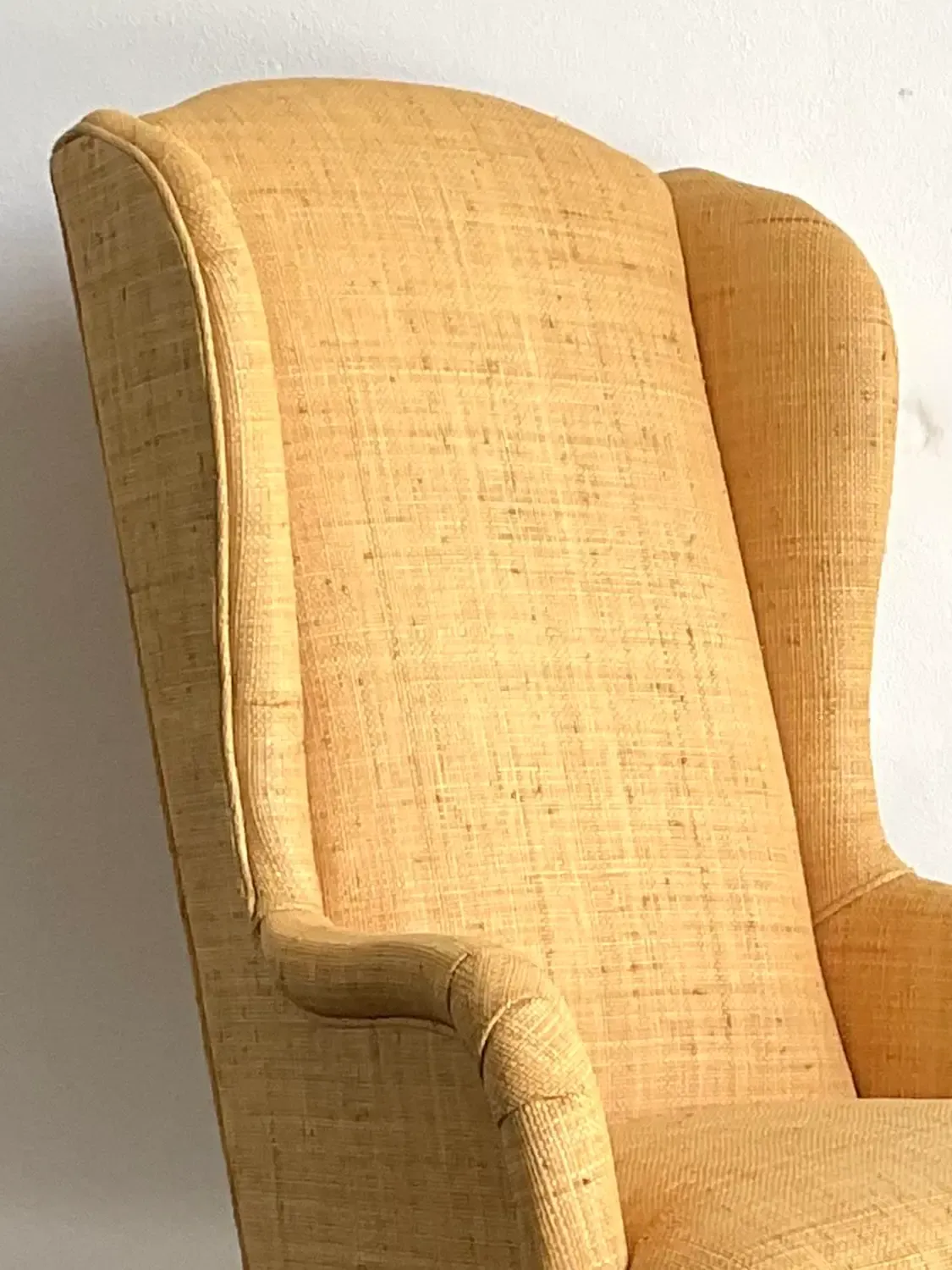 Vintage Raffia Wingback Chair — additional photo 5