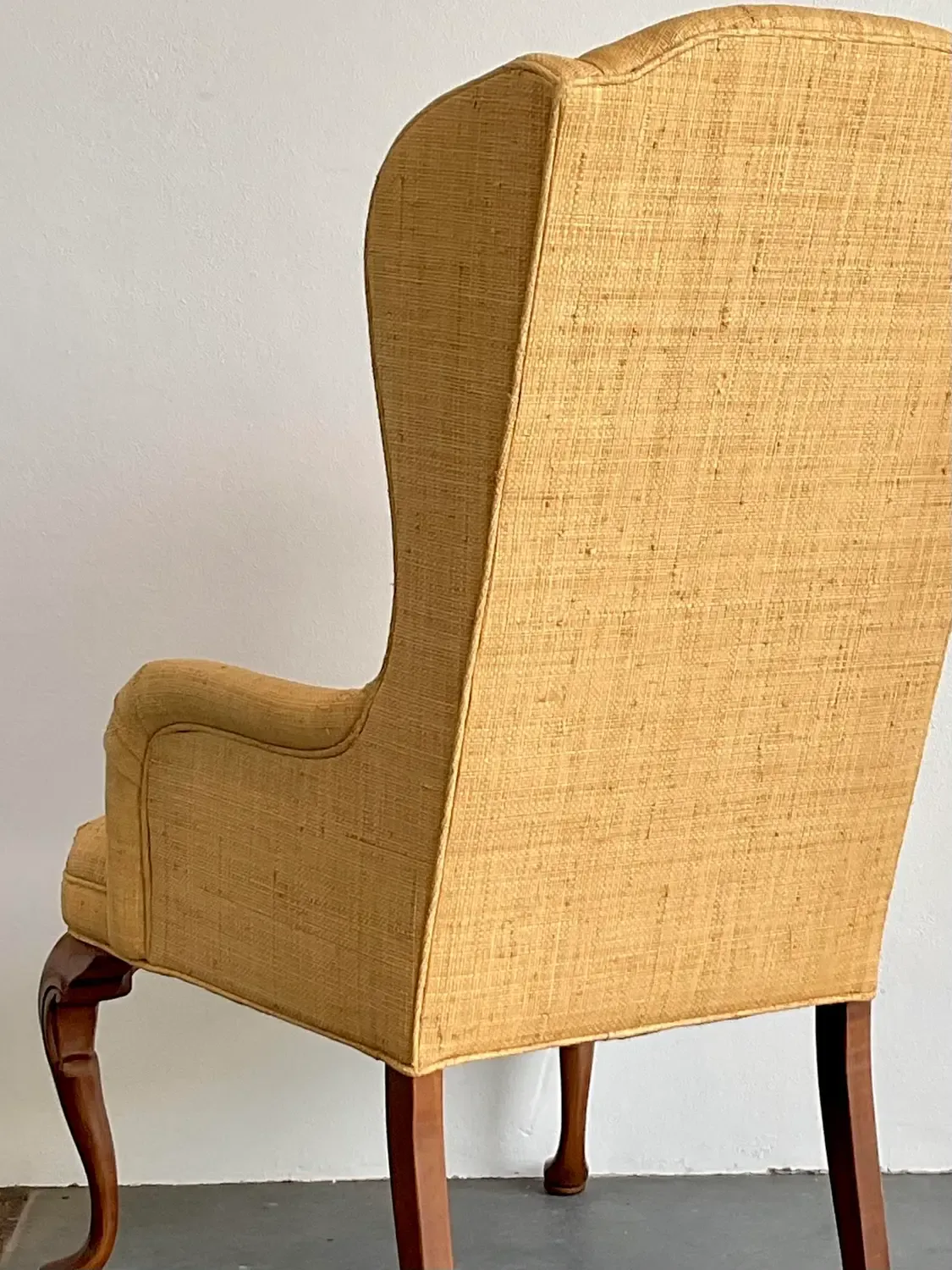 Vintage Raffia Wingback Chair — additional photo 6