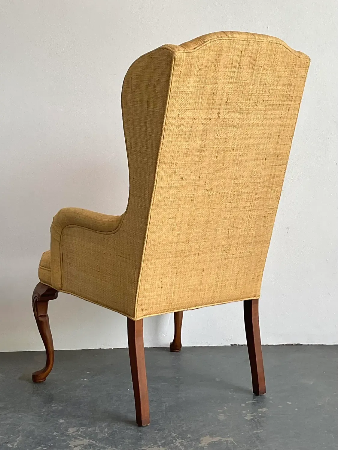 Vintage Raffia Wingback Chair — additional photo 8