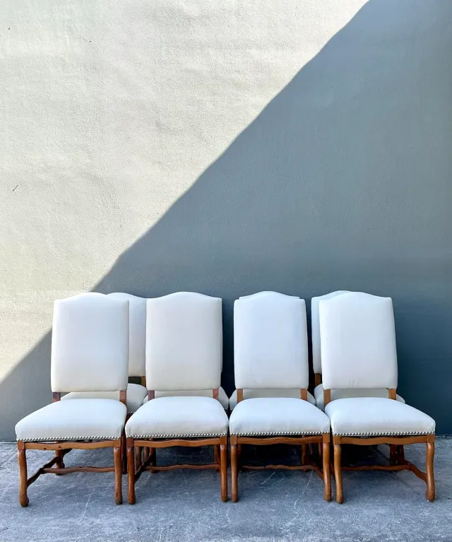Vintage Ralph Lauren Nailhead Os De Mouton Dining Chairs - Set of 8 — additional photo 1