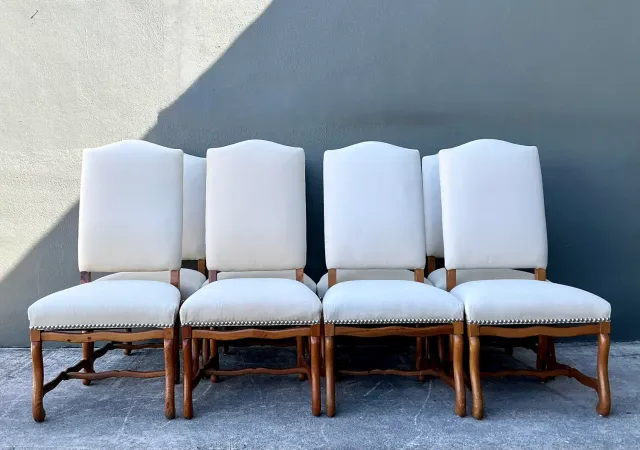 Vintage Ralph Lauren Nailhead Os De Mouton Dining Chairs - Set of 8 — additional photo 2