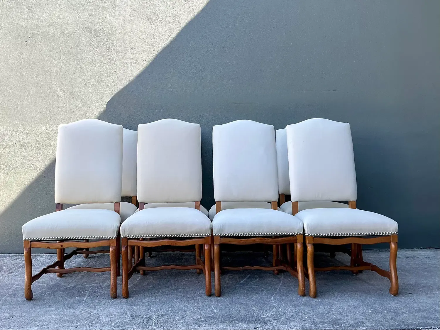 Vintage Ralph Lauren Nailhead Os De Mouton Dining Chairs - Set of 8 — additional photo 4