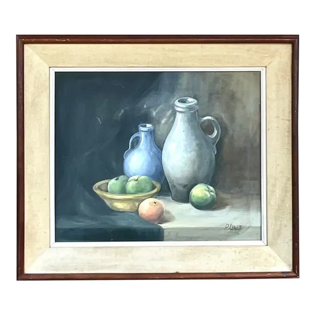 Vintage Realist Tabletop Signed Original Oil Still Life Painting — additional photo 1