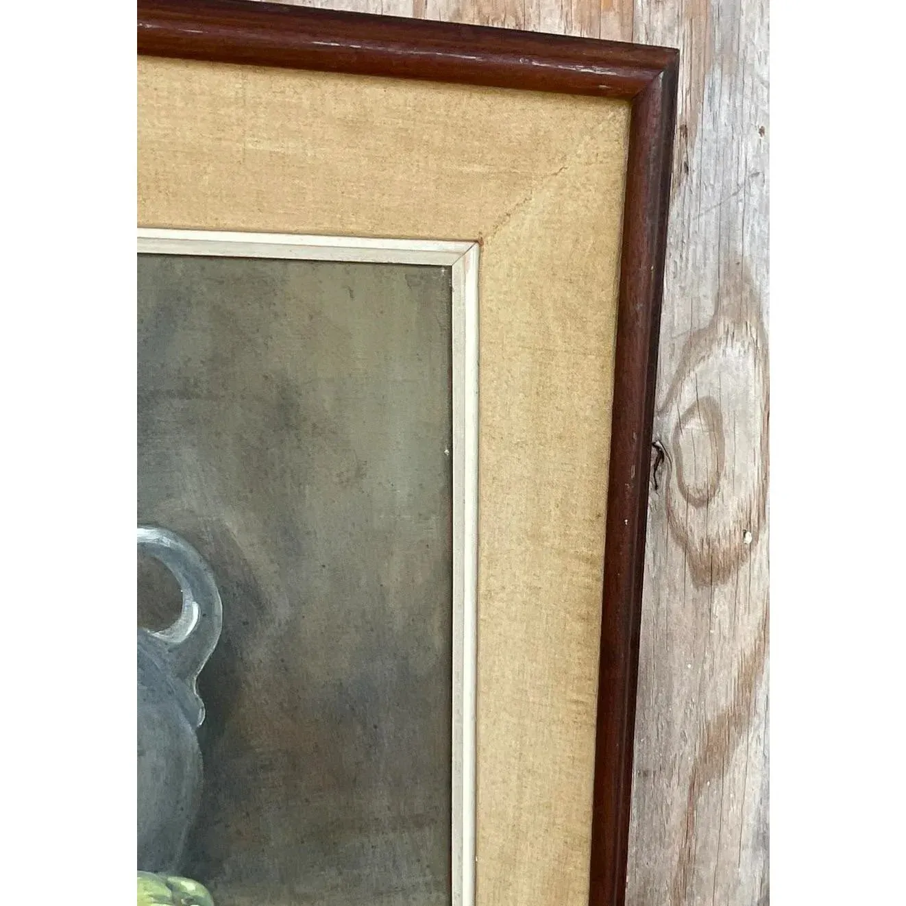 Vintage Realist Tabletop Signed Original Oil Still Life Painting — additional photo 3