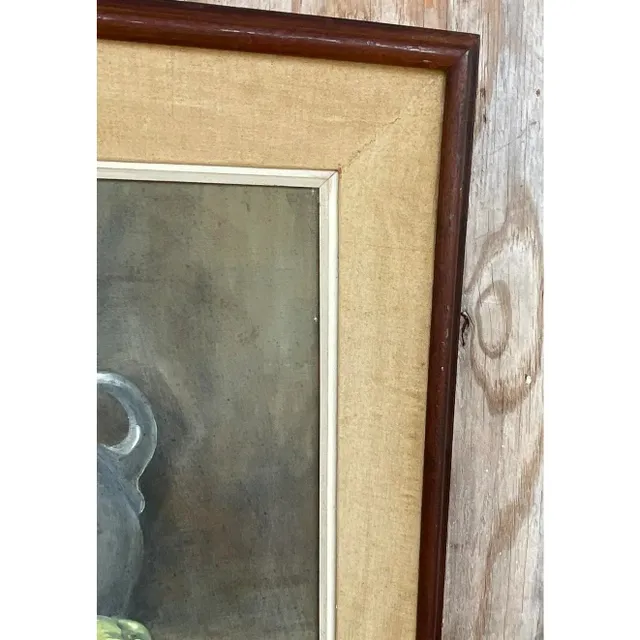 Vintage Realist Tabletop Signed Original Oil Still Life Painting — additional photo 3