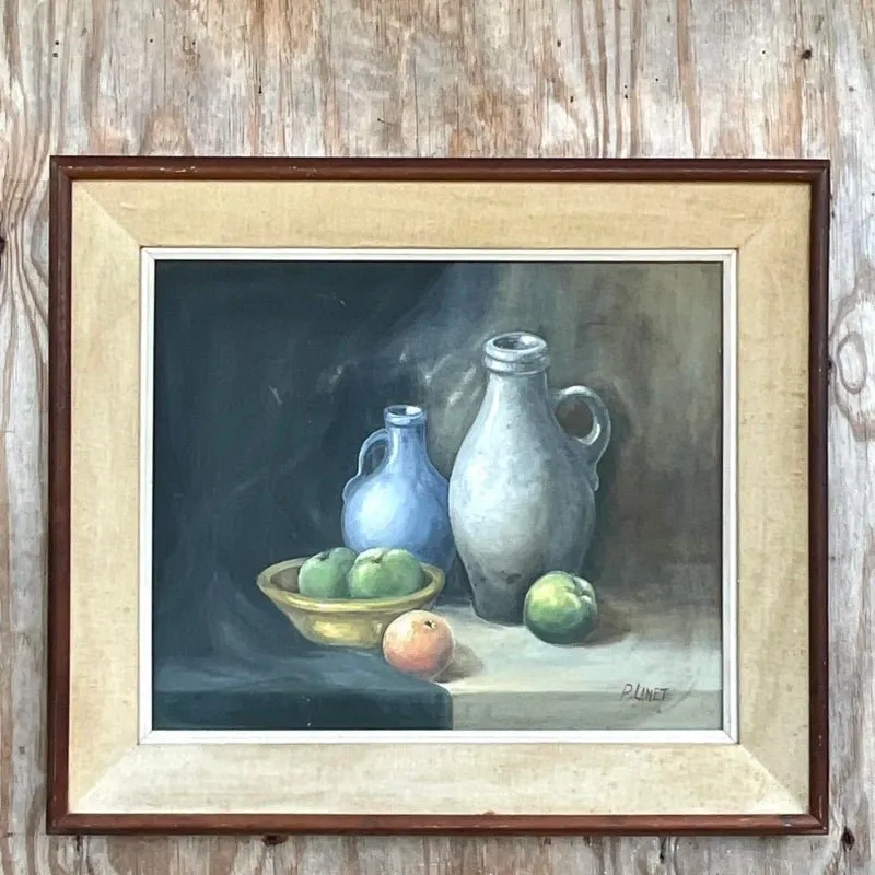 Vintage Realist Tabletop Signed Original Oil Still Life Painting — additional photo 5