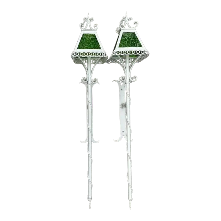 Vintage Regency 1950s Wrought Iron Light Sconces - A Pair — additional photo 2