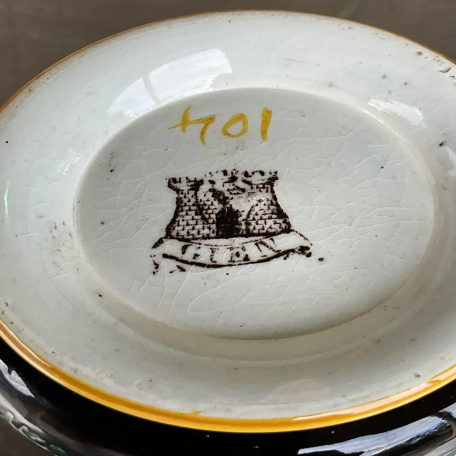 Vintage Regency 19th Century Gien French Faience Earthenware Chocolate Set- 8 Pieces — additional photo 7