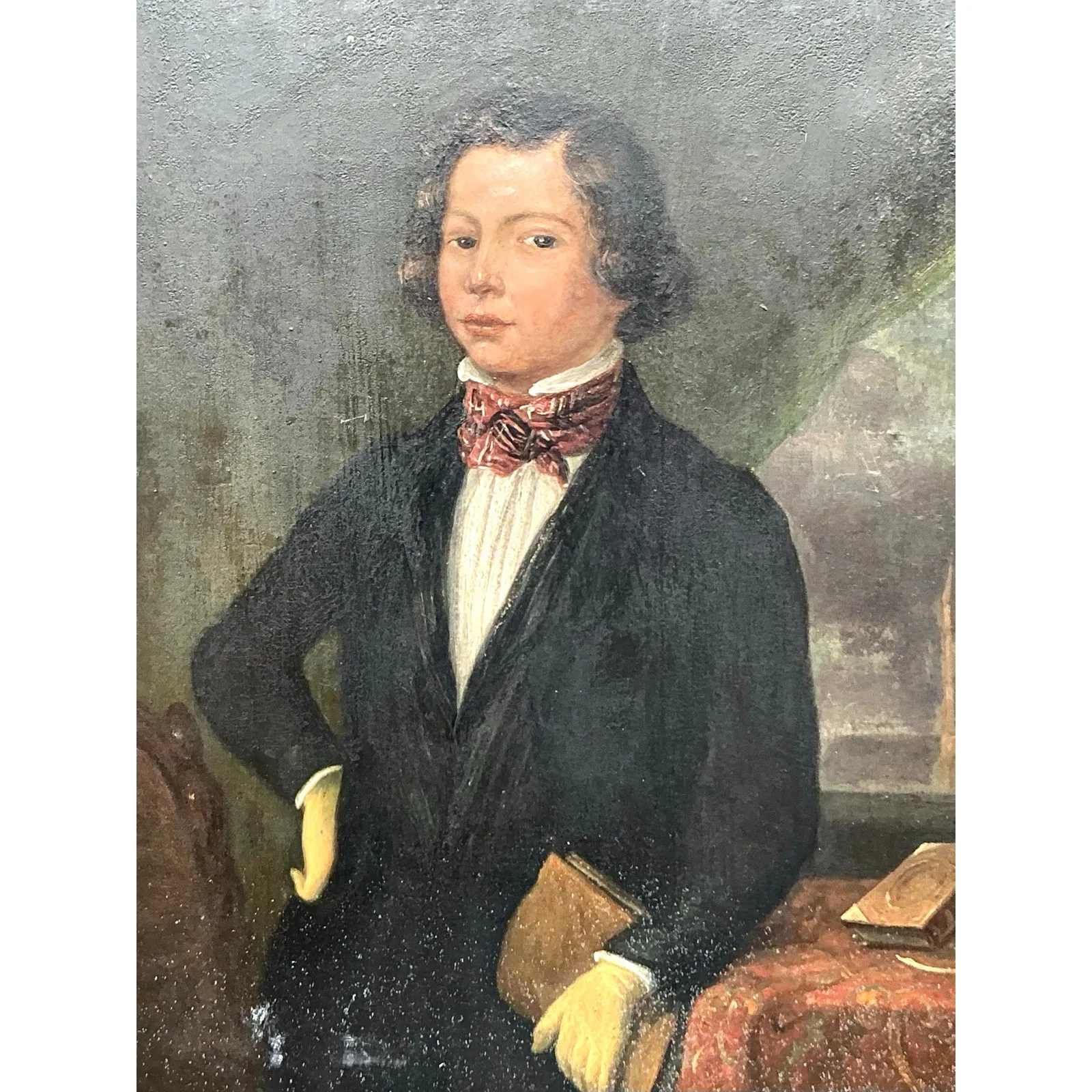 Vintage Regency 19th Century Original Oil Portrait — additional photo 2