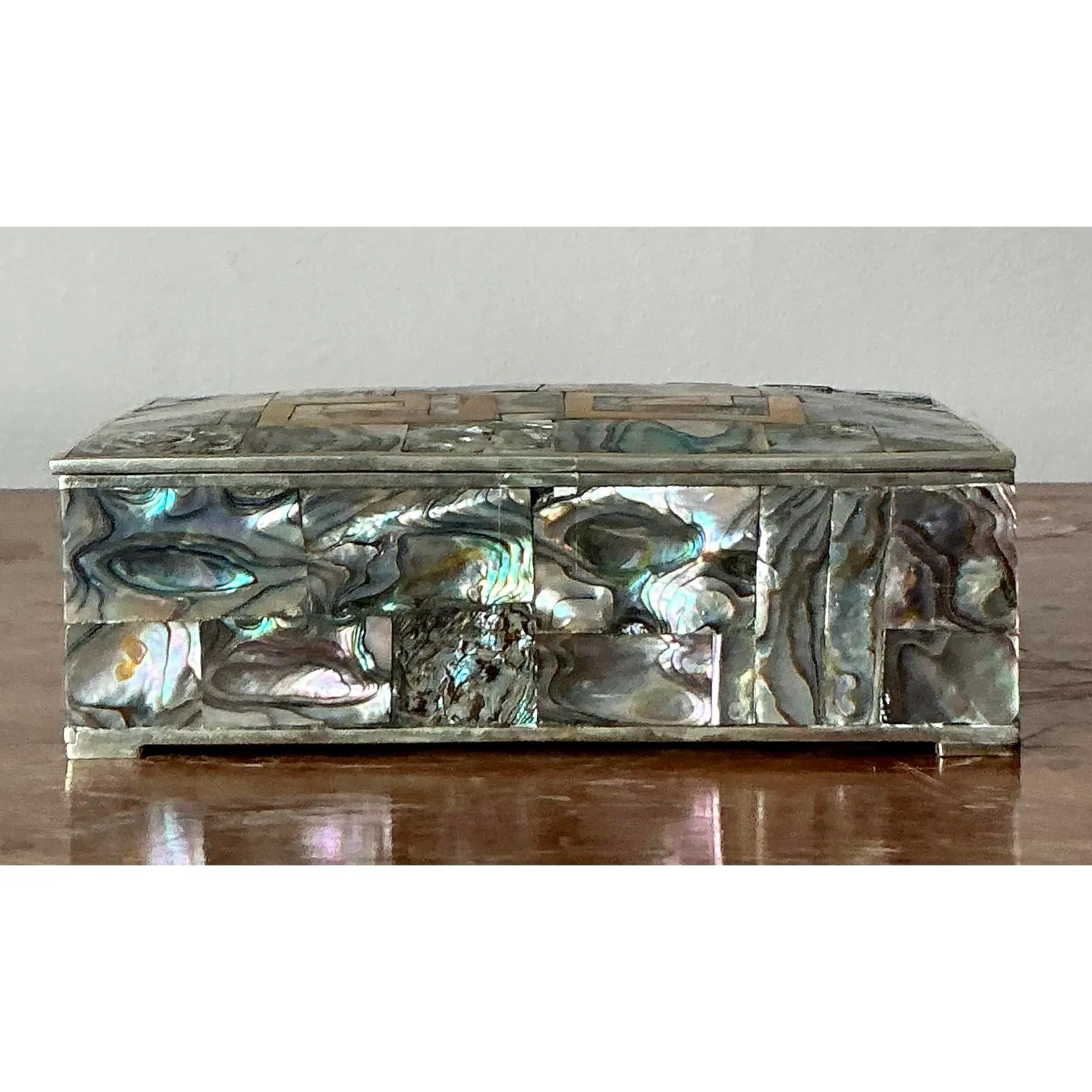 Vintage Regency Abalone and Brass Box — additional photo 2