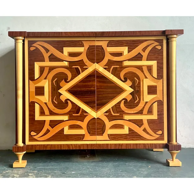 Vintage Regency Andre Arbus for William Switzer Marquetry Cabinet — additional photo 1