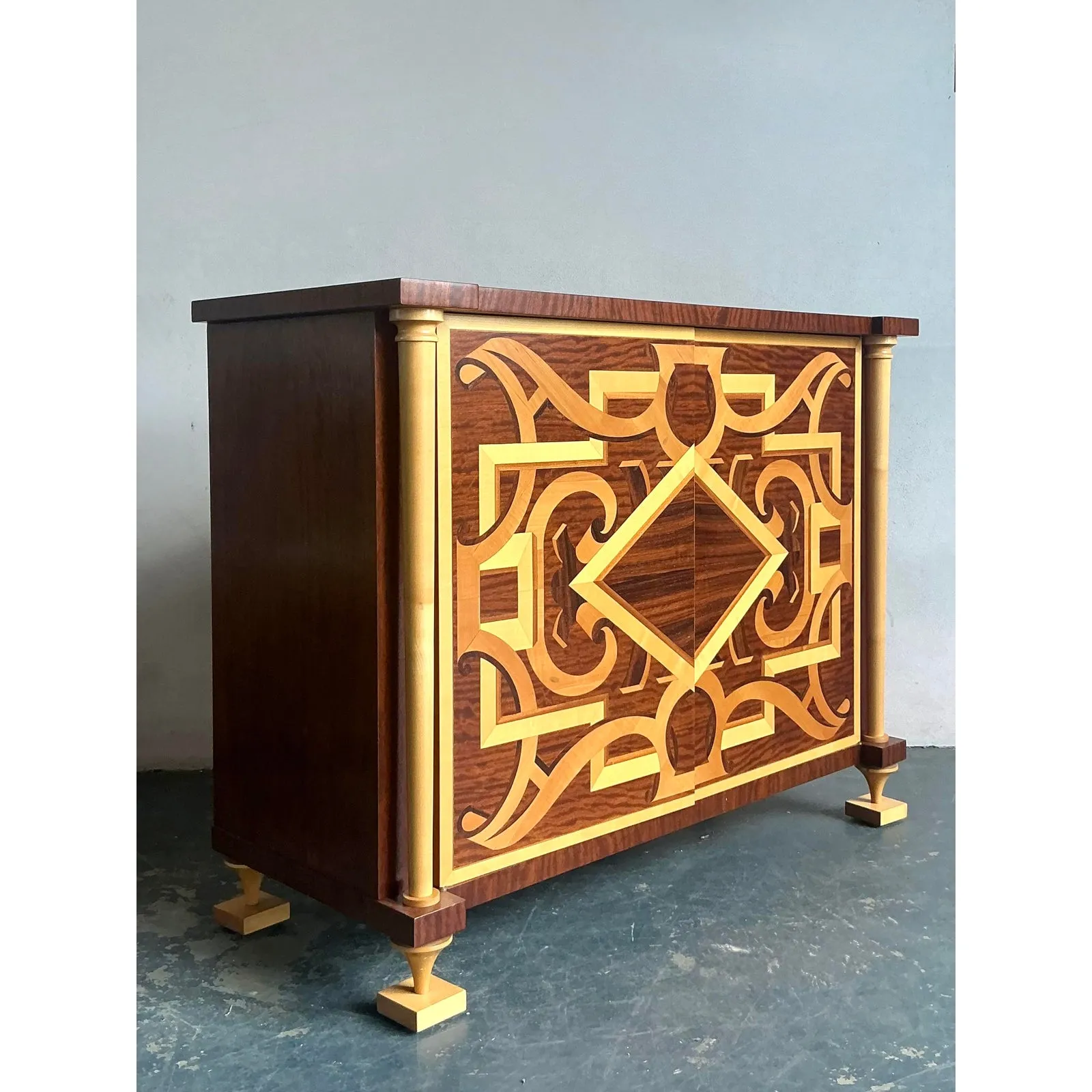 Vintage Regency Andre Arbus for William Switzer Marquetry Cabinet — additional photo 3