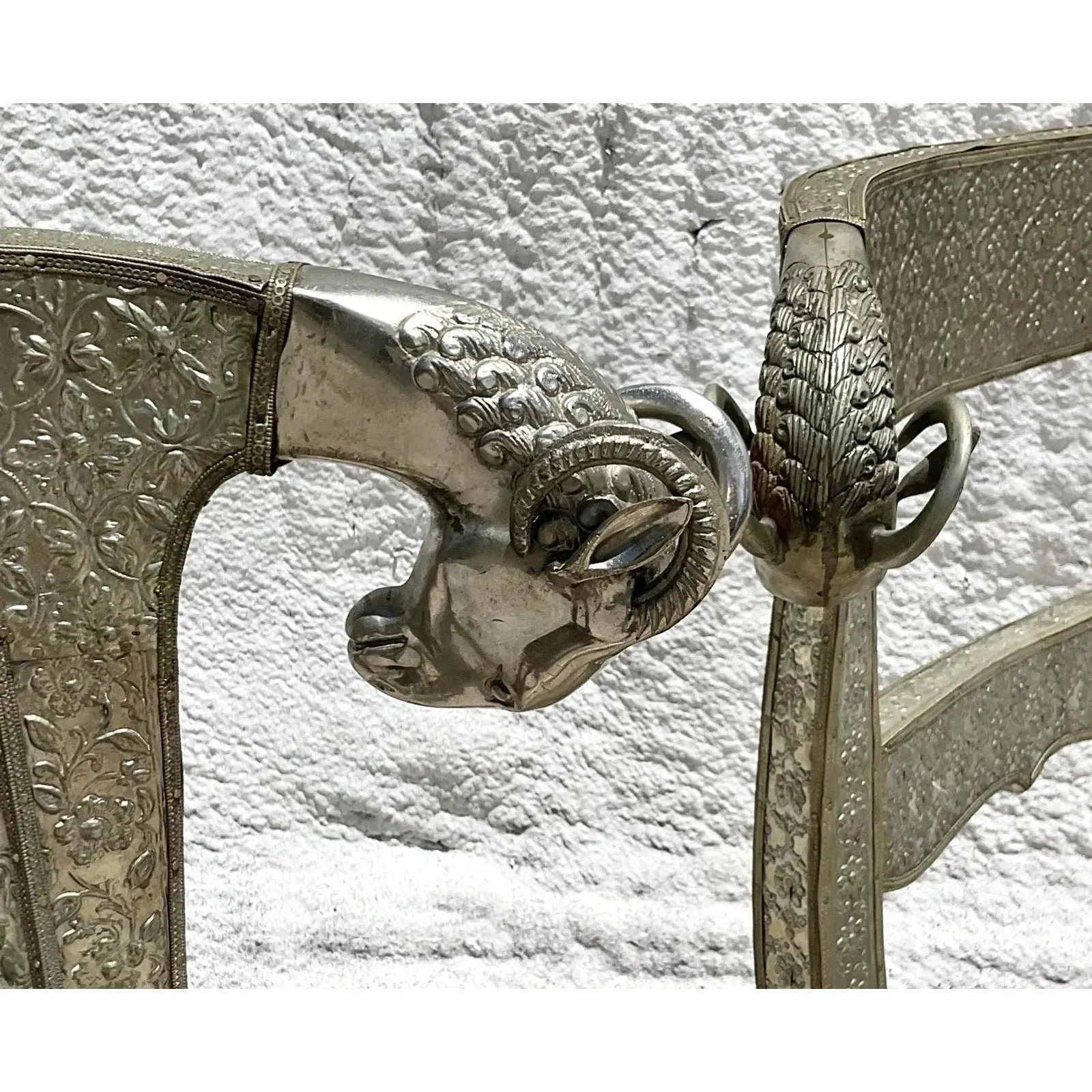 Vintage Regency Anglo Indian Ram’s Head Wedding Chair - Set of 2 — additional photo 5