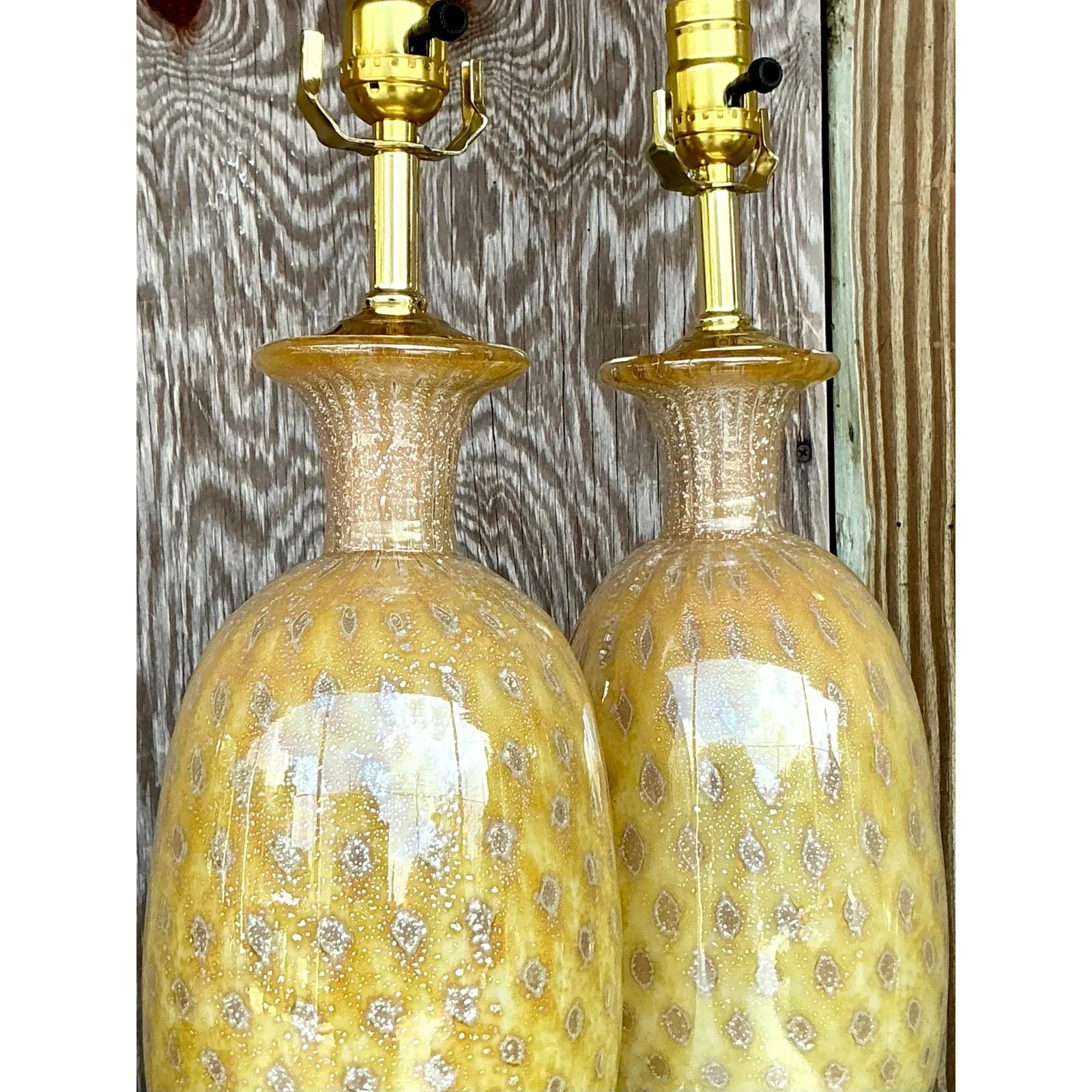 Vintage Regency Art Glass Lamps After Murano - a Pair — additional photo 2