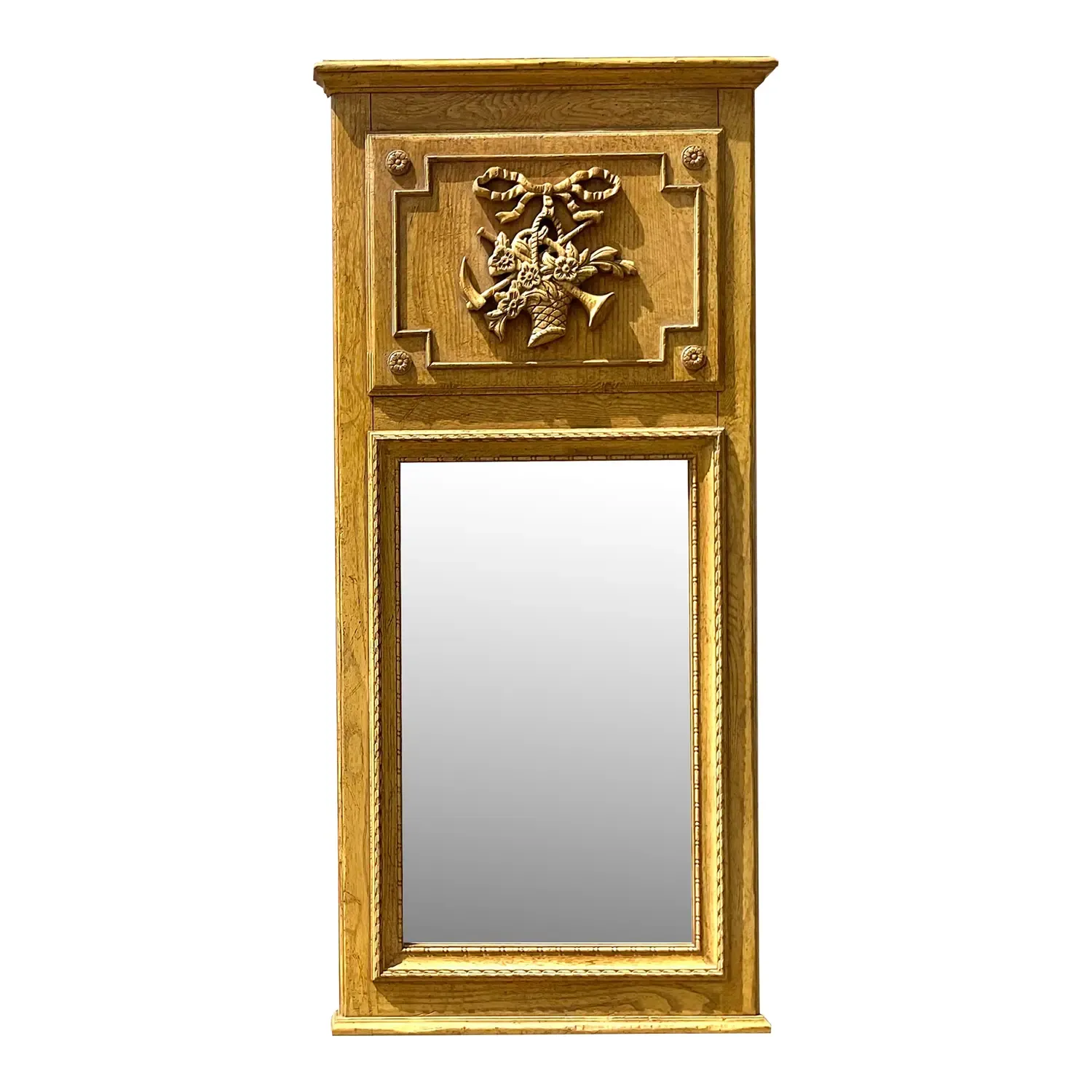Vintage Regency Baker Trumeau Mirror