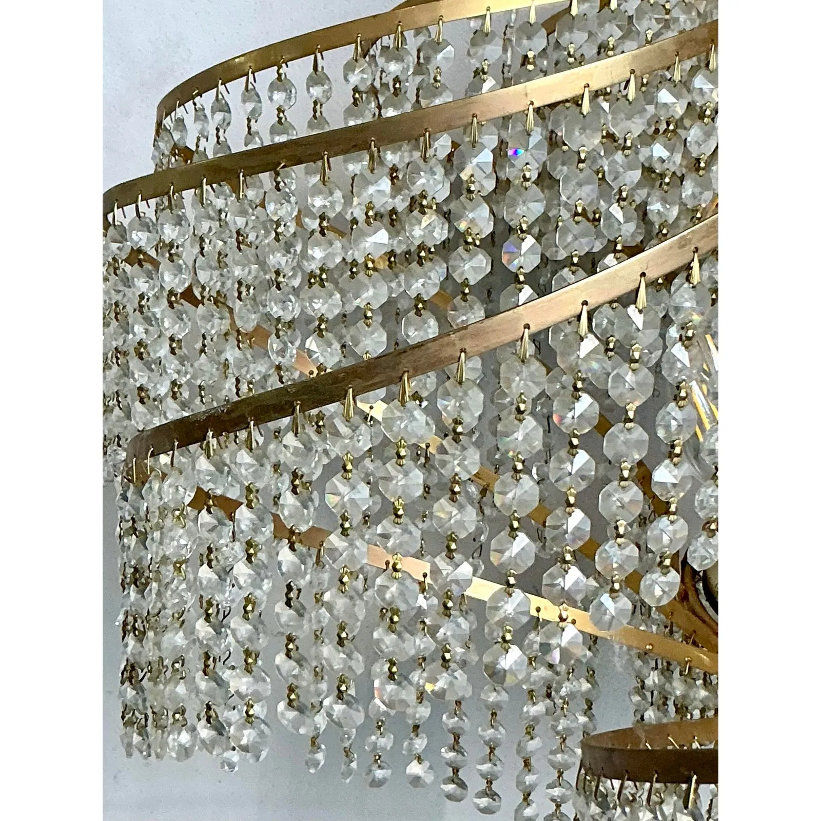 Vintage Regency Belgian Crystal Swirl Chandelier — additional photo 5