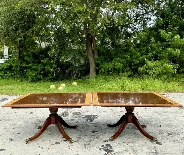 Vintage Regency Birdseye and Mahogany Square Dining Tables - a Pair — additional photo 5