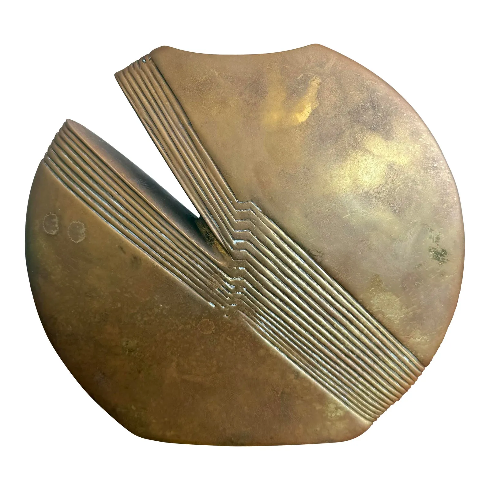 Vintage Regency Brass Abstract Vase — additional photo 1