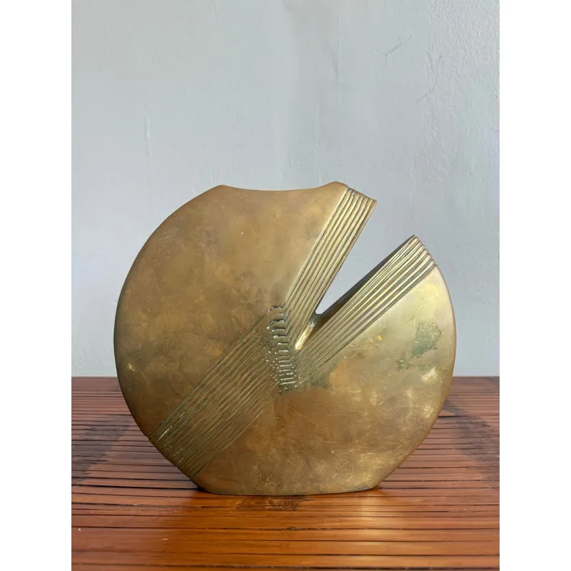 Vintage Regency Brass Abstract Vase — additional photo 2