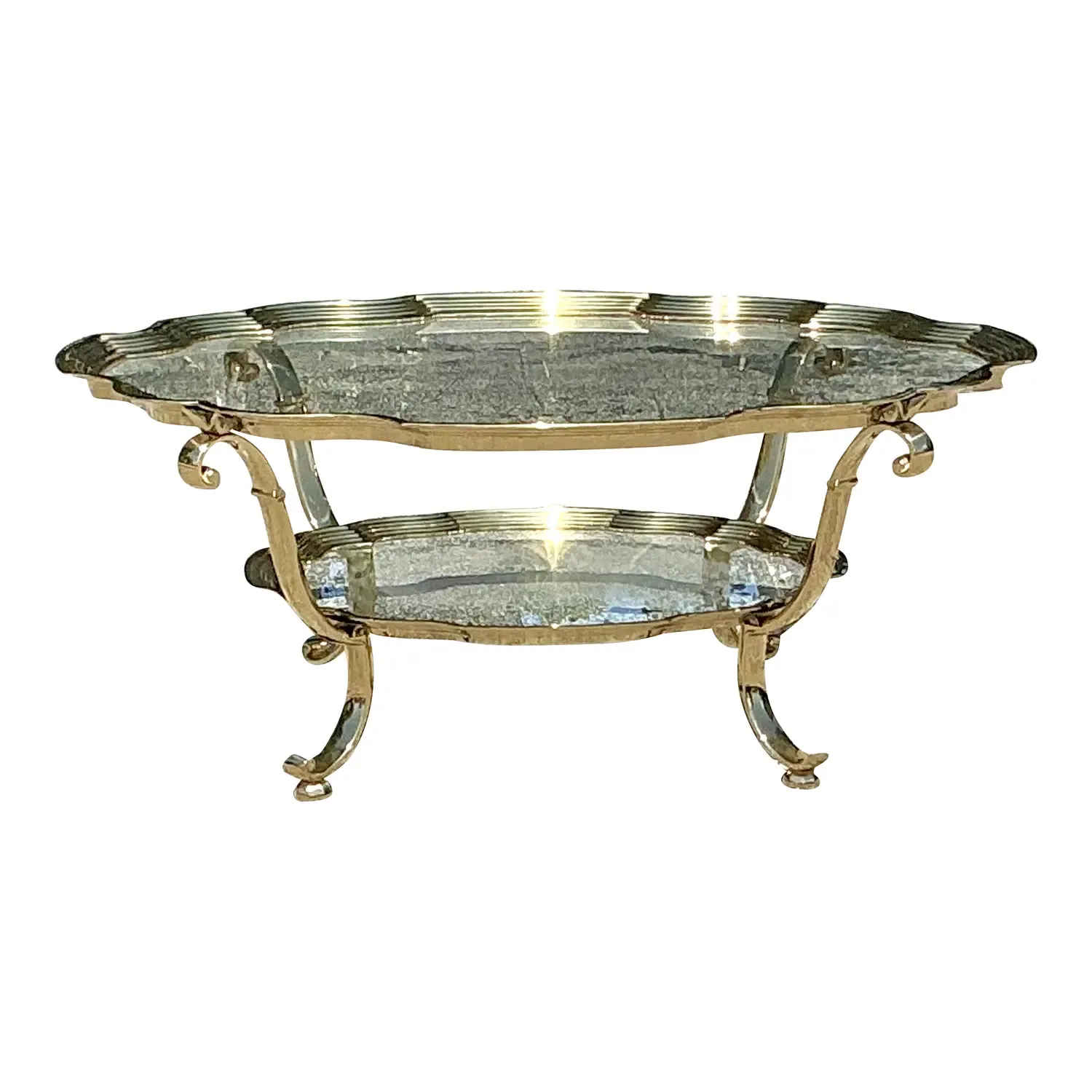 Vintage Regency Brass Coffee Table After LaBarge