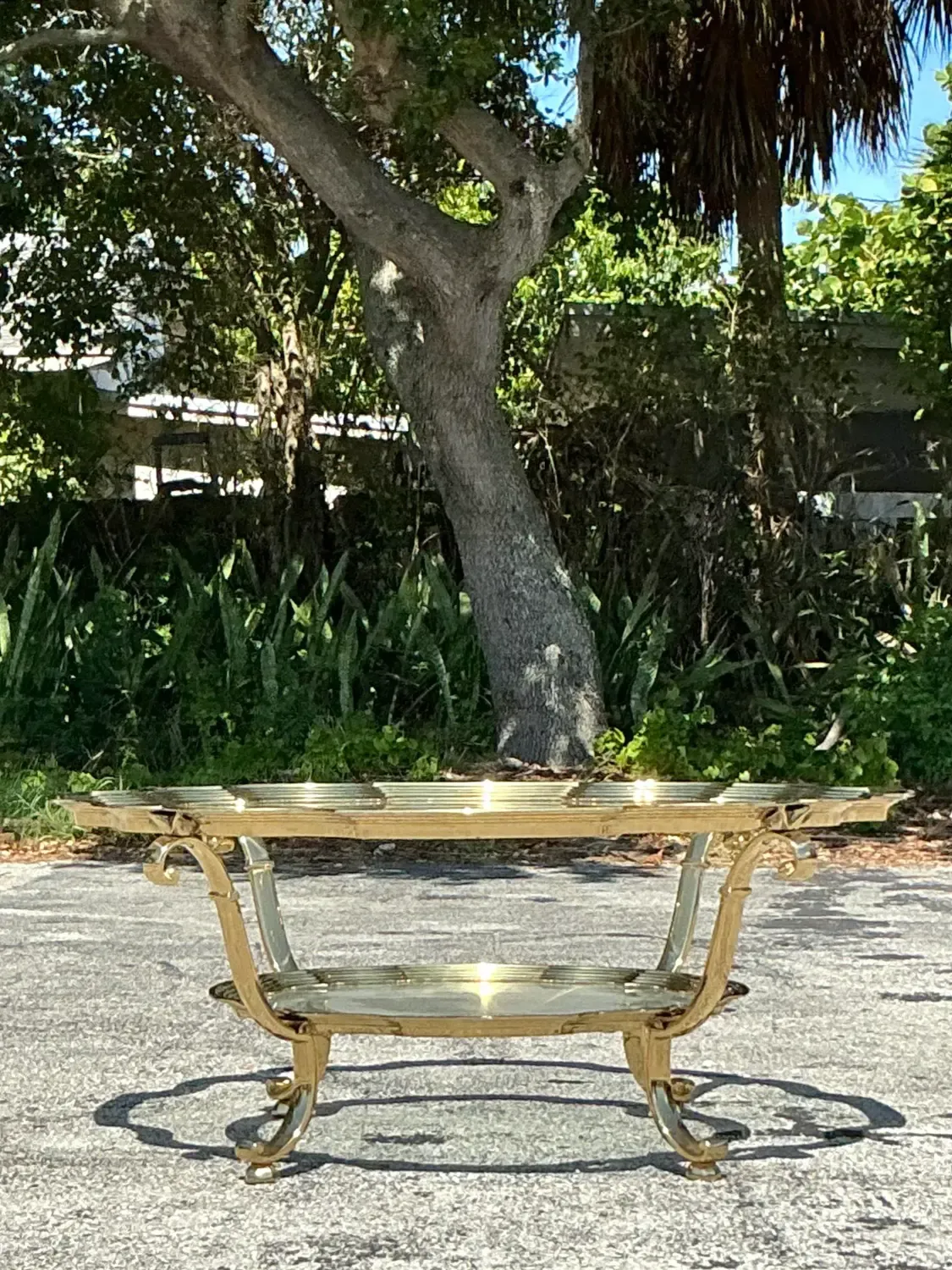 Vintage Regency Brass Coffee Table After LaBarge — additional photo 3