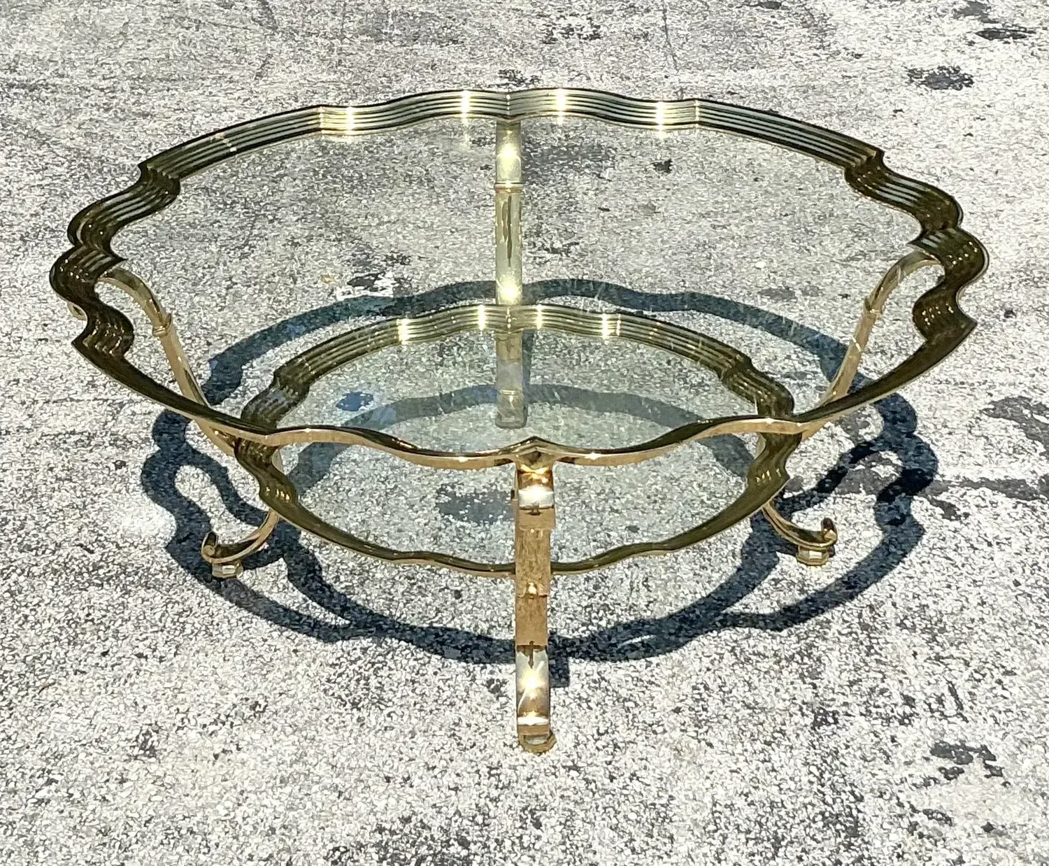 Vintage Regency Brass Coffee Table After LaBarge — additional photo 4