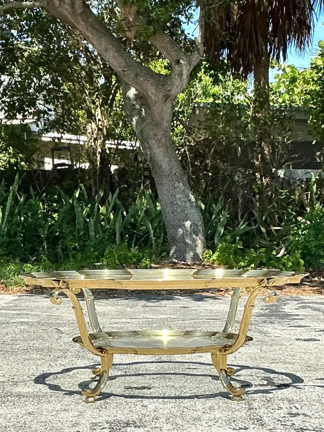 Vintage Regency Brass Coffee Table After LaBarge — additional photo 5