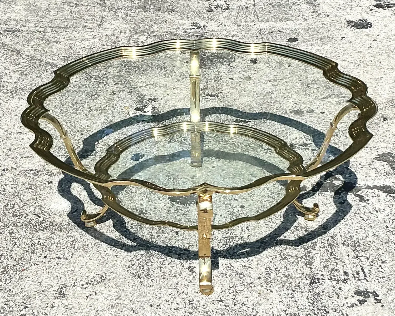 Vintage Regency Brass Coffee Table After LaBarge — additional photo 6